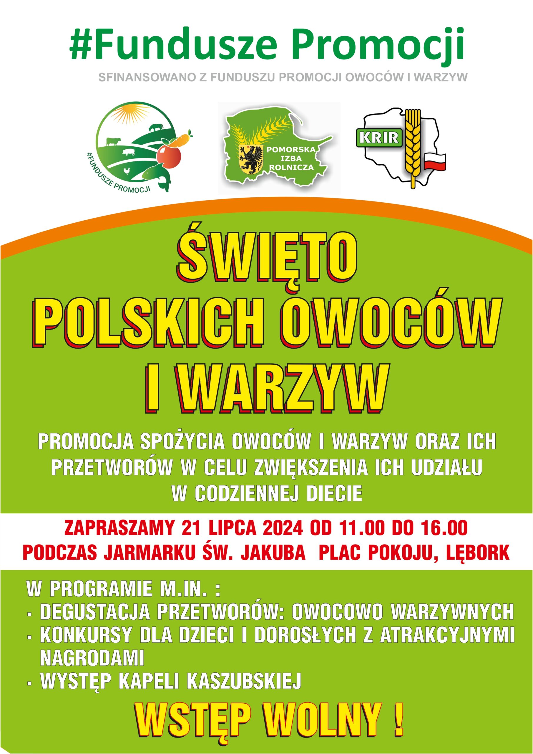 Plakat promujący święto polskich owoców i warzyw w Lęborku