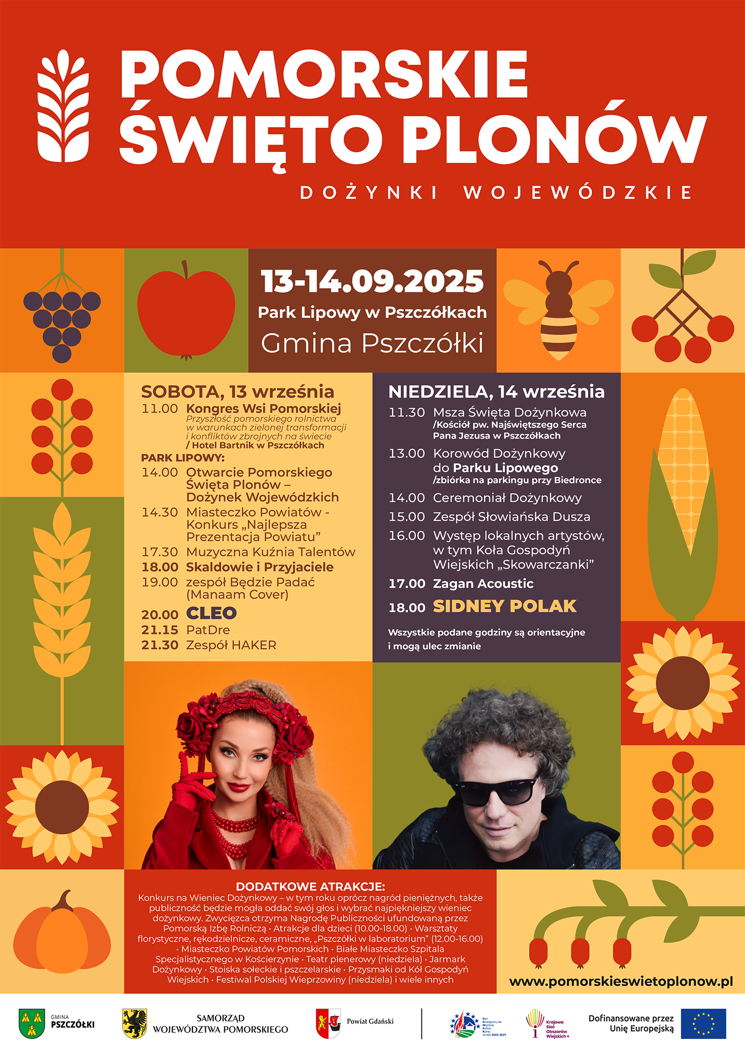Plakat promujący Pomorskie Święto Plonów - Dożynki Wojewódzkie 2025