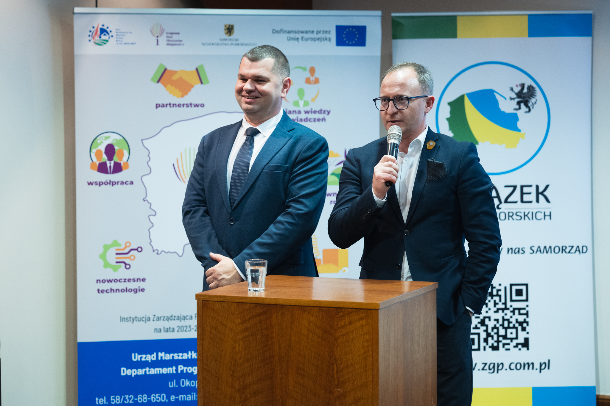 Wicemarszałek Marcin Skwierawski i członek Zarządu WP Adam Gawrylik